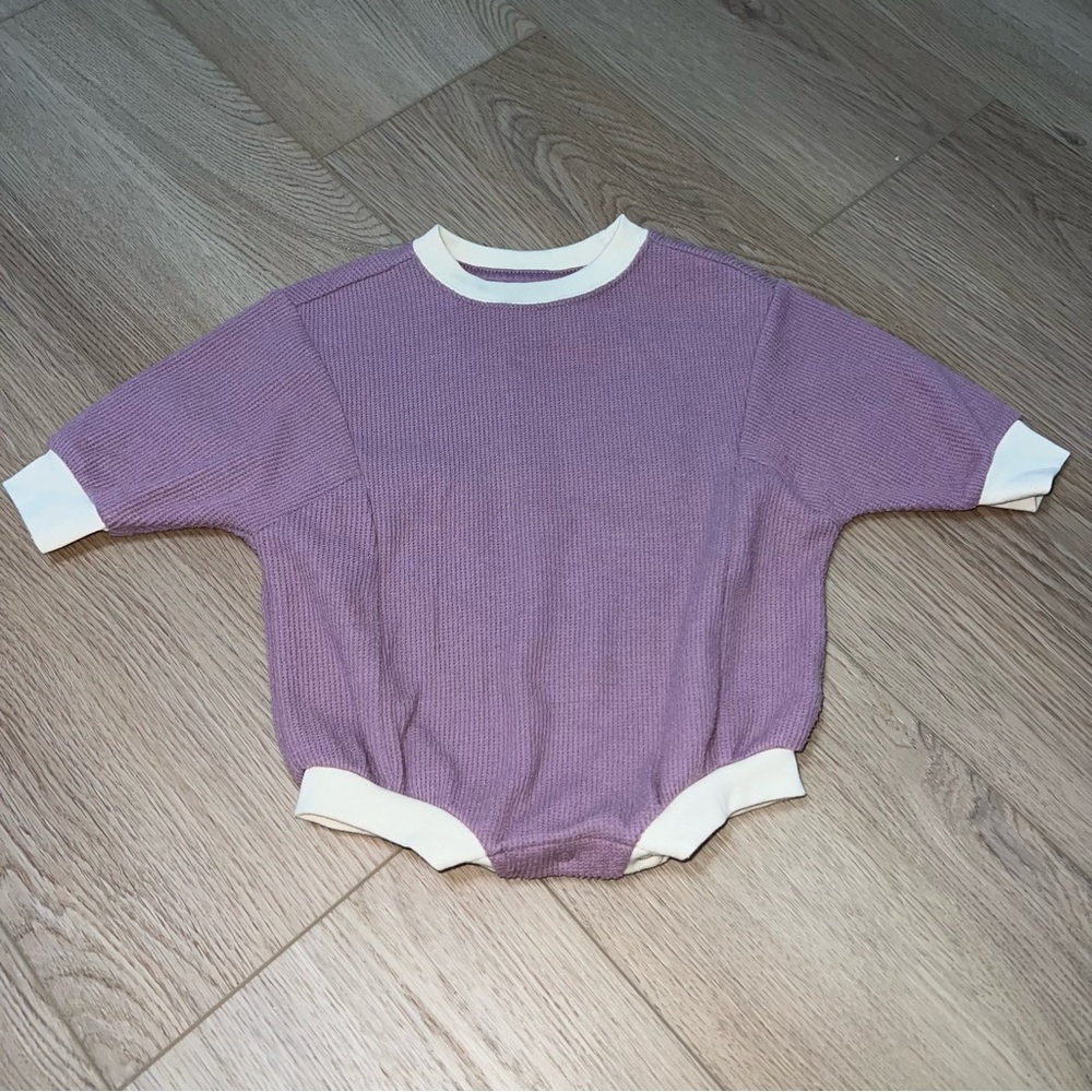 Purple Bubble Waffle Romper